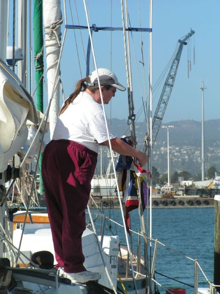 raising flags.