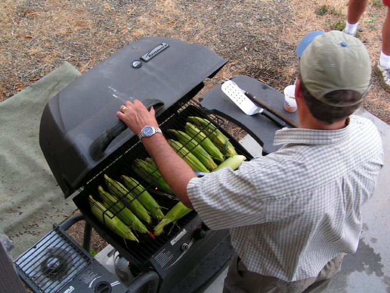 Corky starts corn ...