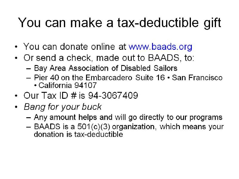 Tax deductible ...