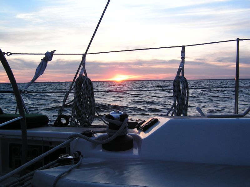 Sunset approach to Cape Cod Canal