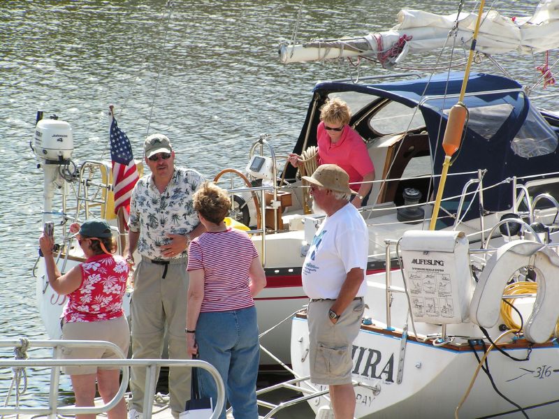 Dockside chat.