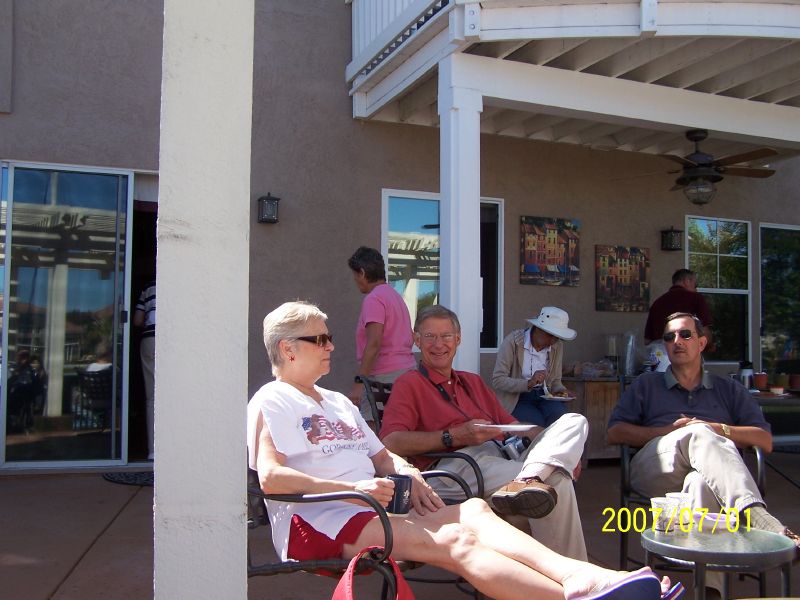 Sandy & Rick relax.