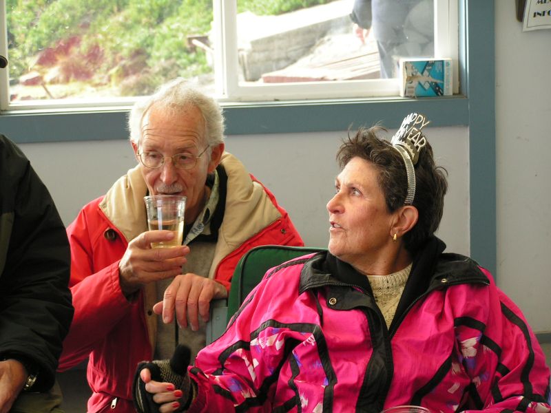 Fred enjoys a sip