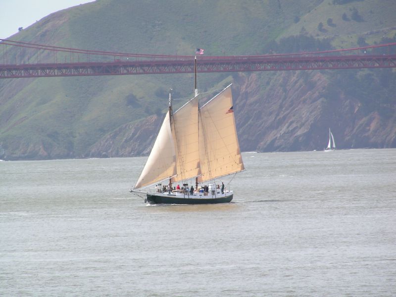 sails past...