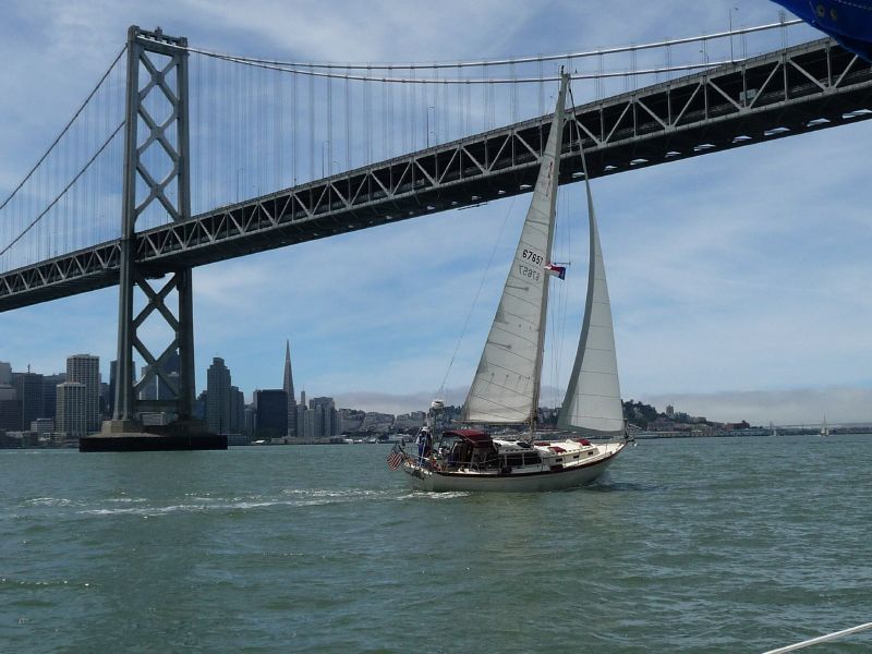 Under the Bay Bridge<BR>(see the fog?)