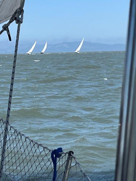 Kapai tacks to clear<br>Angel Island.