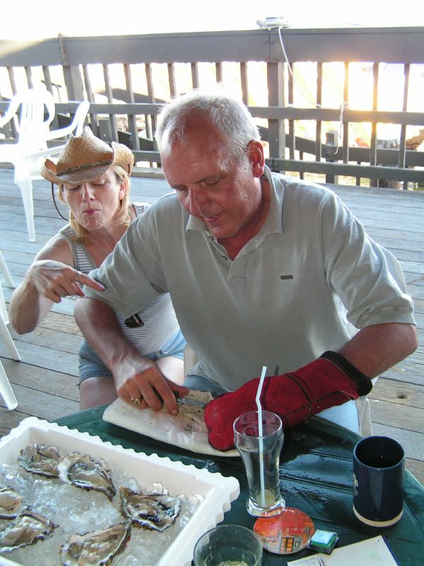 shuck oysters ...