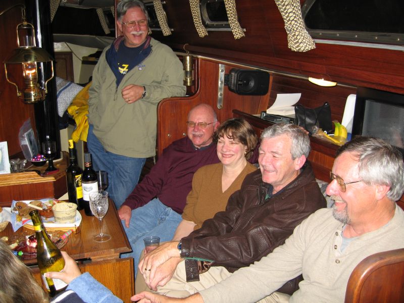 Gary, Harry, Barb, Don & Smokey<BR>aboard <I>Ophira</I>
