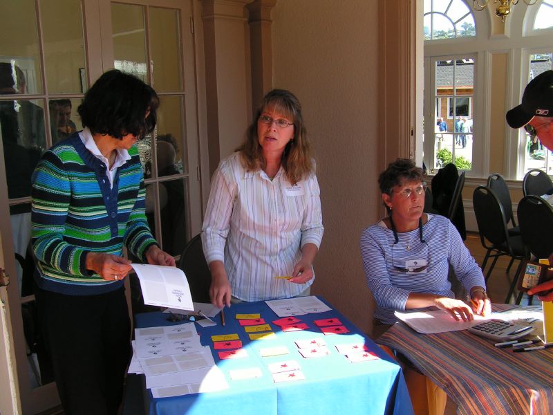 Nanci, Laurie & Karen run check-in