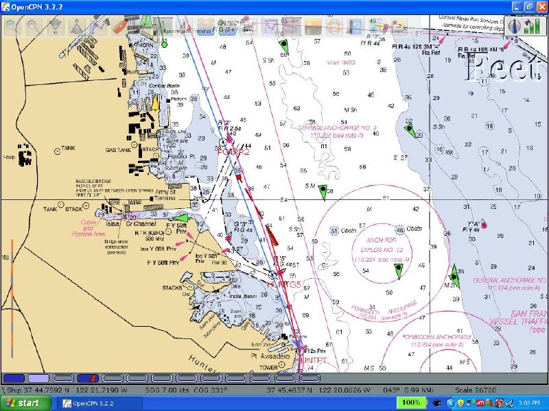 GPS / AIS up the Bay