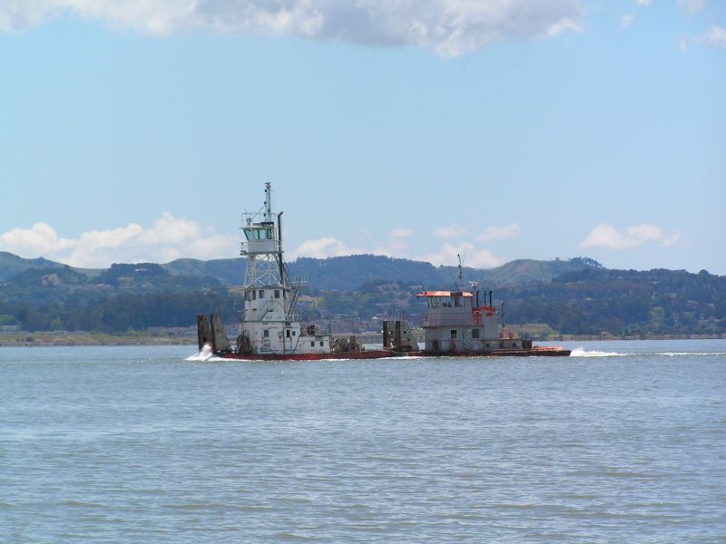 Busy work boats.