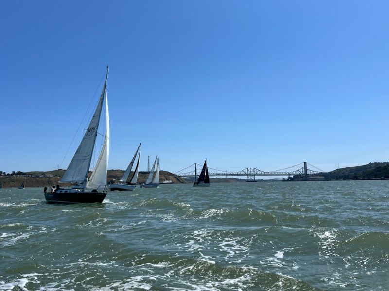 Out in the channel.