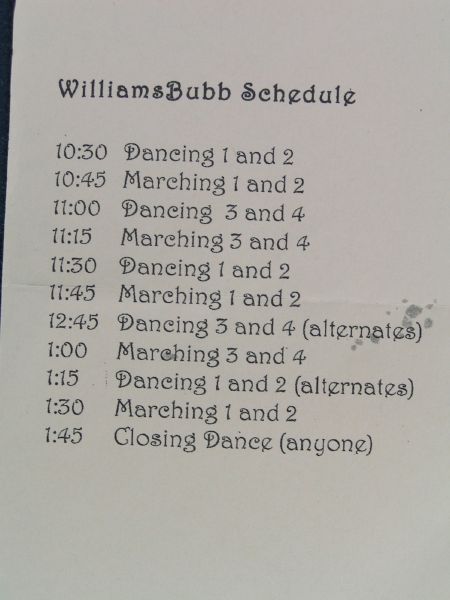 Schedule of events