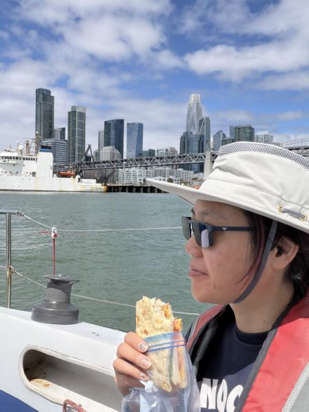 enjoying lunch.