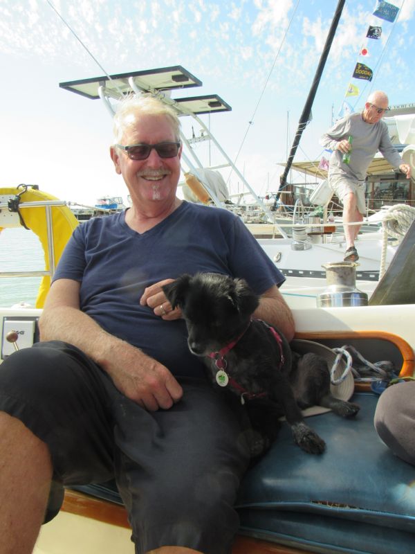 Dante in the cockpit.