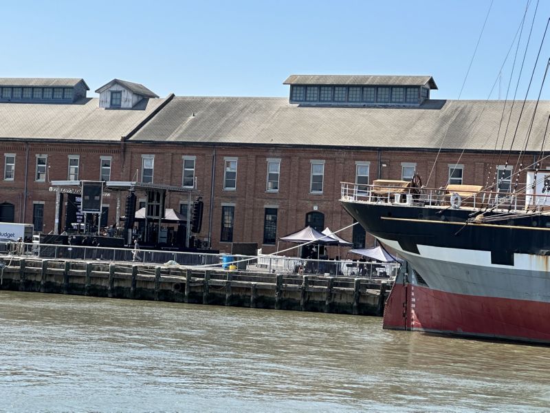 Concert stage astern.